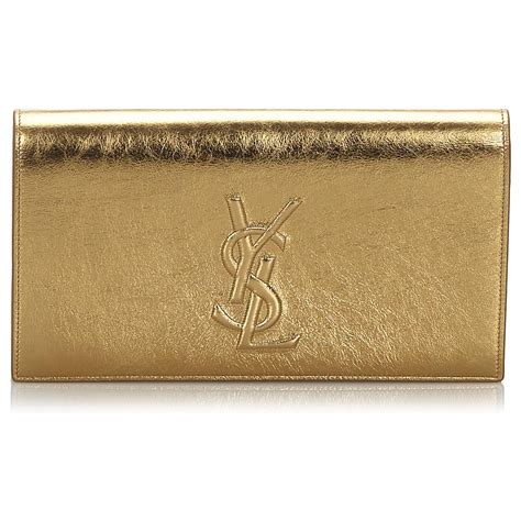 gold ysl clutch bag|yves saint laurent clutch sale.